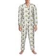 thumbnail image 3 of Disketp Jungle Animal Mens Pajama Set, Soft Warm Long Sleeve Sleepwear, Cozy Button-Down Pjs for Men-Large, 3 of 7