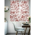thumbnail image 4 of Boho Red Floral Sheer Curtains for Living Room Bedroom Vintage Farmhouse Paisley Plant Leaf Sheer Curtains 63 Inch Long 2 Panels Set Light Filtering Curtain Window Treatments Drapes for Dining Room, 4 of 6
