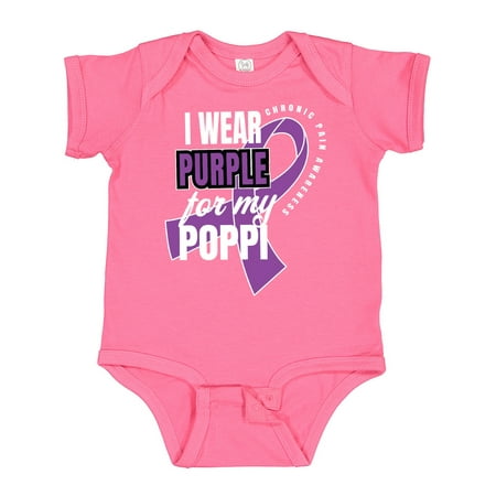 

Inktastic Chronic Pain I Wear Purple for My Poppi Gift Baby Boy or Baby Girl Bodysuit