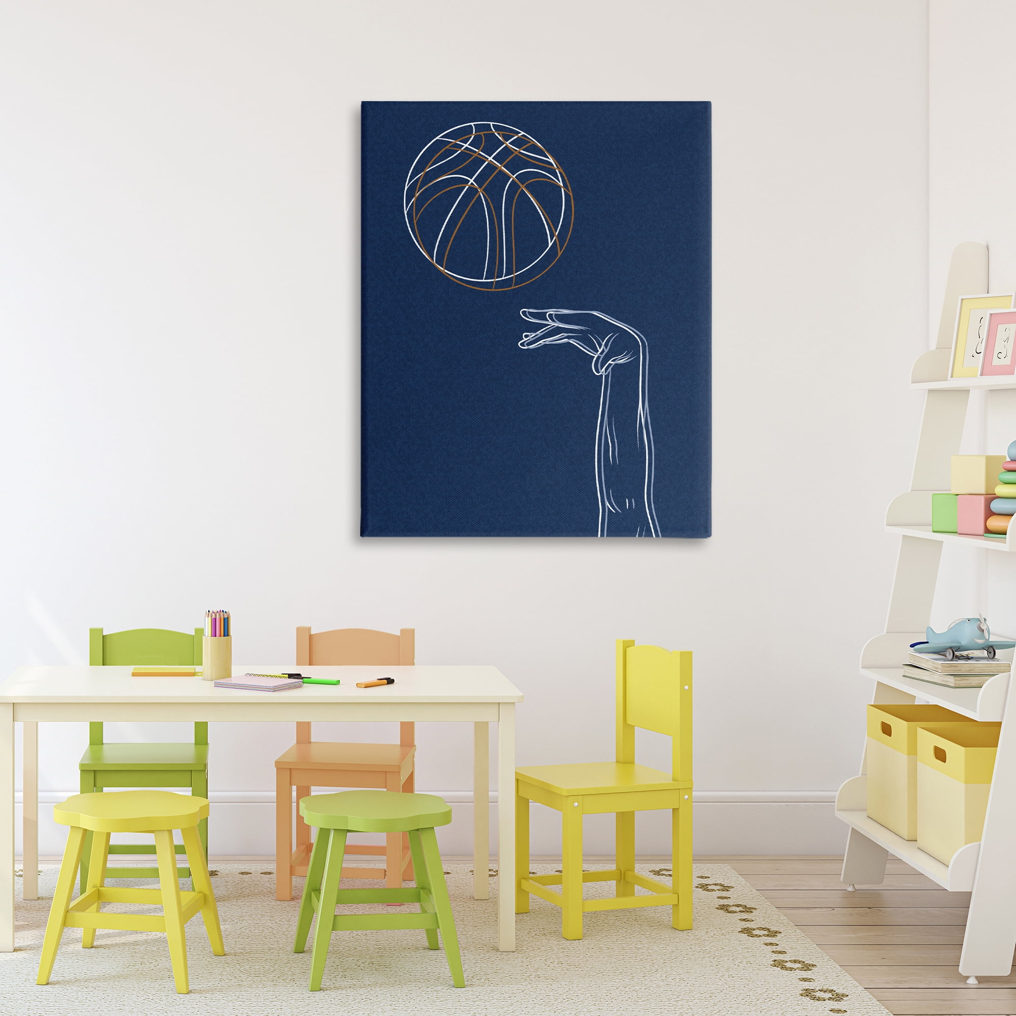 Stupell Industries Basketball Lines Contour Canvas Wall Art, design by Marcus Prime