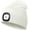 White, variant on Unisex Beanie Hat with The Light, Gifts for Women Men Dad Father, USB Rechargeable LED Headlamp Cap