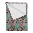 thumbnail image 2 of Hipster Soft Flannel Fleece Throw Blanket, Woman Clothing and Accessories Pattern in Sketchy Style Fashion and Glamor Theme, Cozy Plush for Indoor and Outdoor Use, 60" x 80", Multicolor, by Ambesonne, 2 of 5