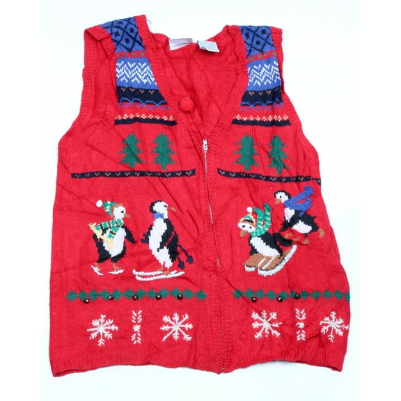 Vintage One of a kind Ugly Christmas Holiday Sweater Vest - Medium