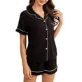 thumbnail image 2 of Women's Pajama Set Short Sleeved Notch Neck Shirt Shorts Sleepwear Pjs Lounge Sets Nightwear, 2 of 7