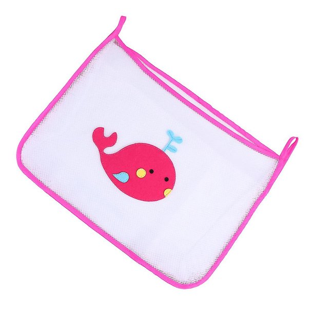 1 bolsa de almacenamiento de malla para juguetes, bolsa de almacenamiento para ba?o, bolsa grande, bolsa de malla translúcida (rosa)
