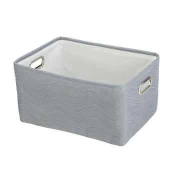 Mainstays Grey Herring Canvas Storage Basket with Handles