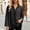 Black, variant on 2026 Women's Casual Denim V-Neck Ruffled Shirt Blouse, Long Sleeve Ruffled Edge Jean Top, Loose Fit Casual Denim Blouse