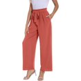 thumbnail image 2 of Peignoir pour Femme Léger à Manches 3/4, Robe de Chambre Kimono à Col en V, Longue Tenue de Nuit, Corail Rouge, 2 of 5
