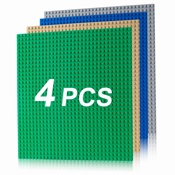 Placas base para construcción Husfunov 25 x 25 cm, paquete de 4, multicolor