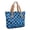 Blue and Black Wavy Checkered Pattern, variant on Blue and Black Wavy Checkered Pattern Large Tote Bag for Women, Polyester Roomy Carryall with Pockets and Zipper, Durable Gifts Ideas for Christmas Birthday