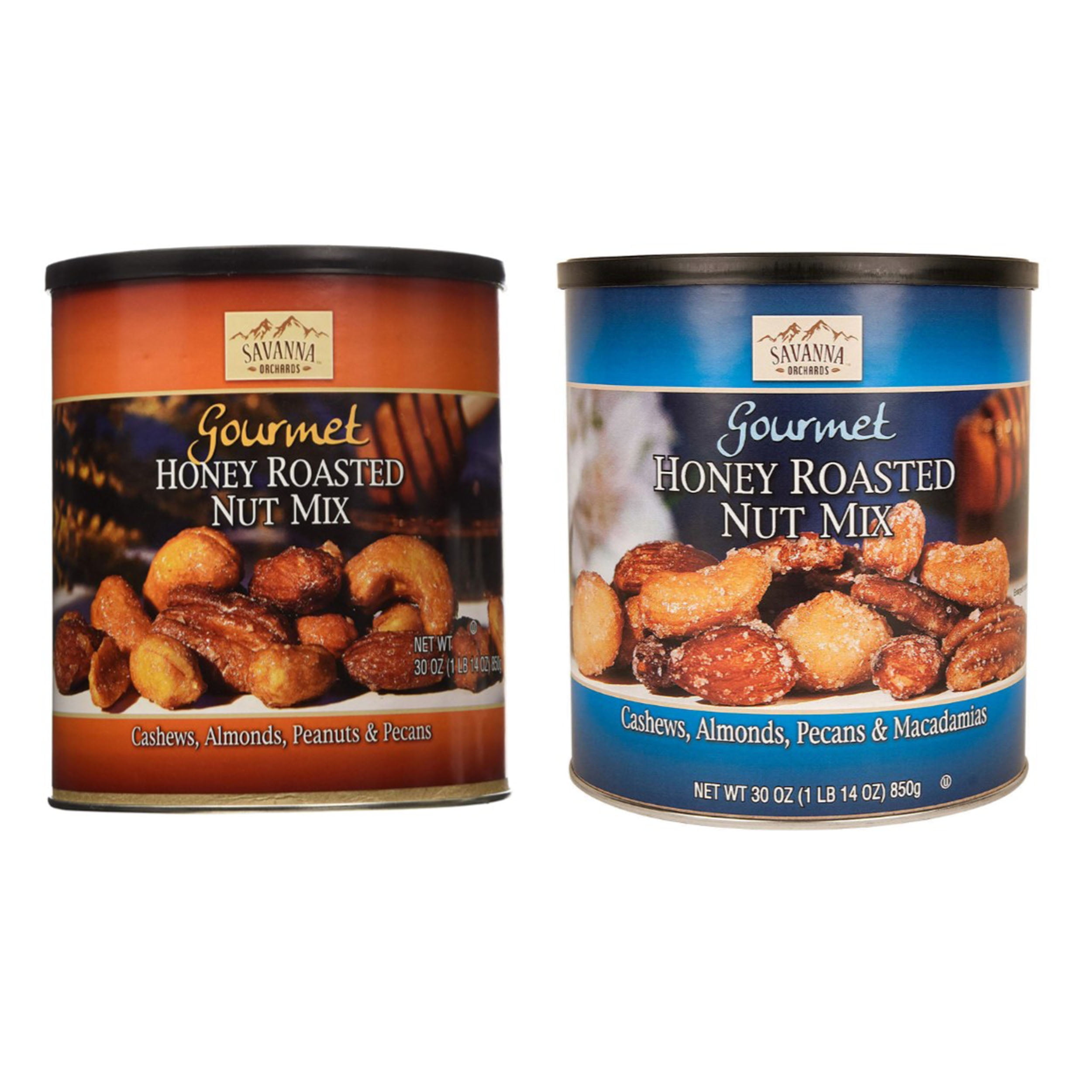 Savanna Orchards Gourmet Honey Roasted Nut Mix Three Flavors 30oz