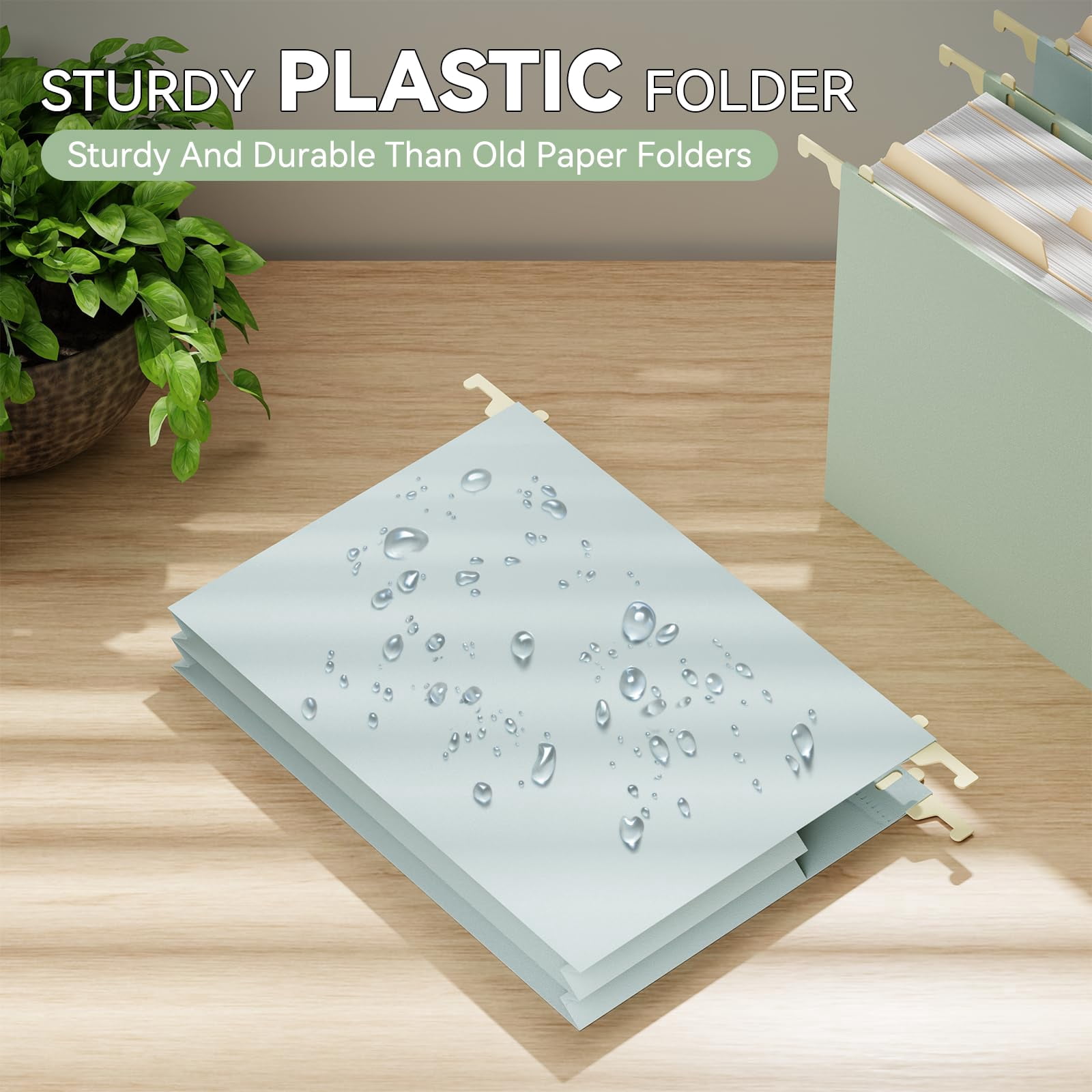 Plastic Extra Wide Hanging File Folder Letter Size Heavy Duty Reinforced 3" Expansion Accordian Pocket 6 Pack Filing Cabinet Folders With Tabs Pastel Color Organizer For Bulky Files