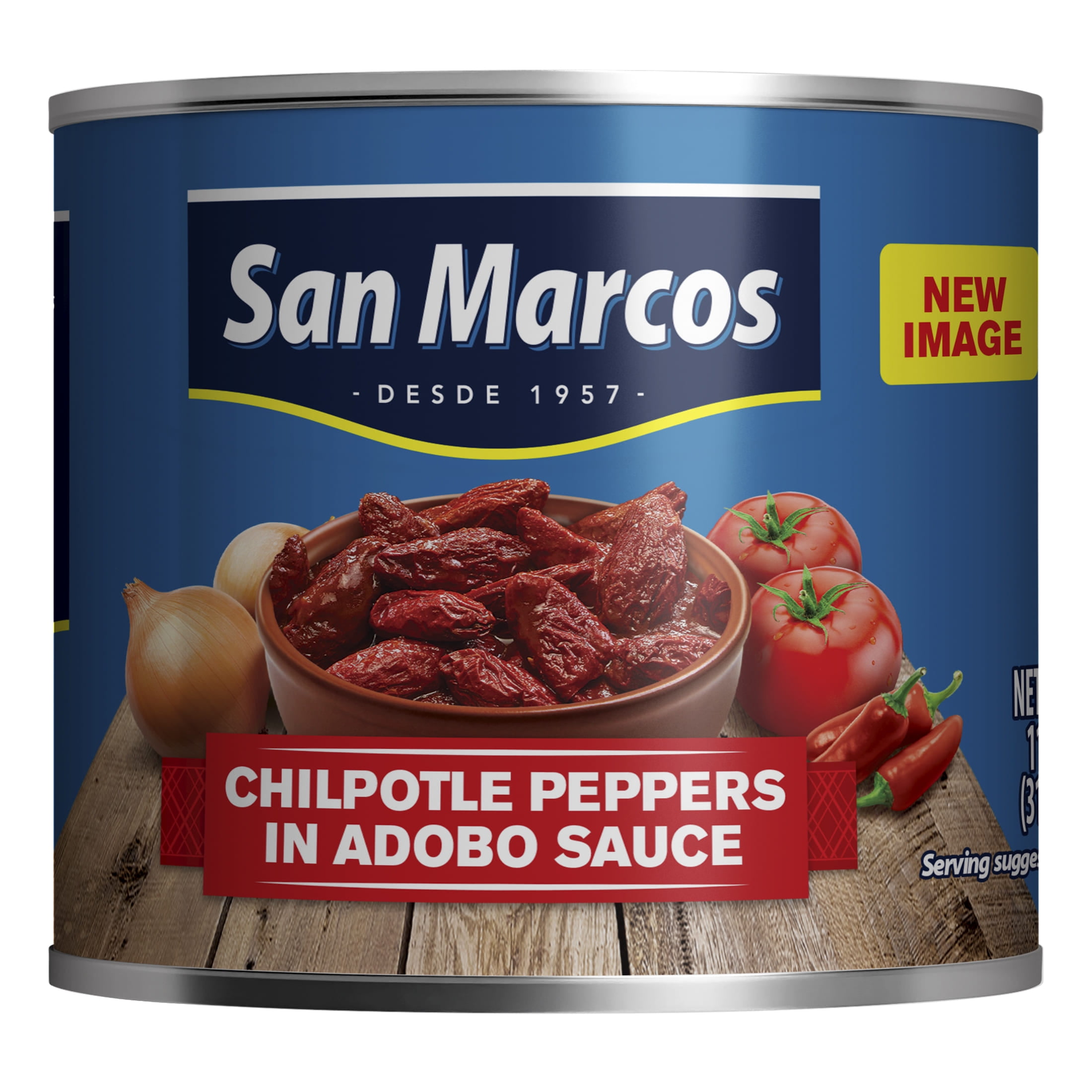 (4 pack) San Marcos Shelf Stable Chipotle Peppers in Adobo Sauce, 11 oz