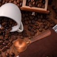 thumbnail image 3 of Cuchara de café retro de acero inoxidable con mango de nogal negro Cuchara medidora de 10 g para granos de café o té Oro rosa, 3 of 4