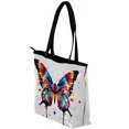 thumbnail image 3 of Butterfly Canvas Leather Mix Hand-Held Bag Twill Sponge Jeanette 30x10.5x39cm/11.8x4.1x15.4in, 3 of 5