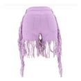 thumbnail image 5 of Pimfylm Jean Shorts for Women Juniors, Summer High Waisted Stretchy Frayed Raw Hem Tassels Denim Shorts Light Purple, M, 5 of 6