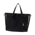 thumbnail image 3 of Bolsas de playa de malla de gran capacidad con compartimentos, impermeables, portátiles, para llevar al hombro. Negro, 3 of 9
