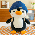 thumbnail image 5 of Mochila Muñeco de peluche de pingüino pequeño con sombrero, compañero de sueño cómodo de pingüino, almohada decorativa, regalo de cumpleaños, 5 of 5
