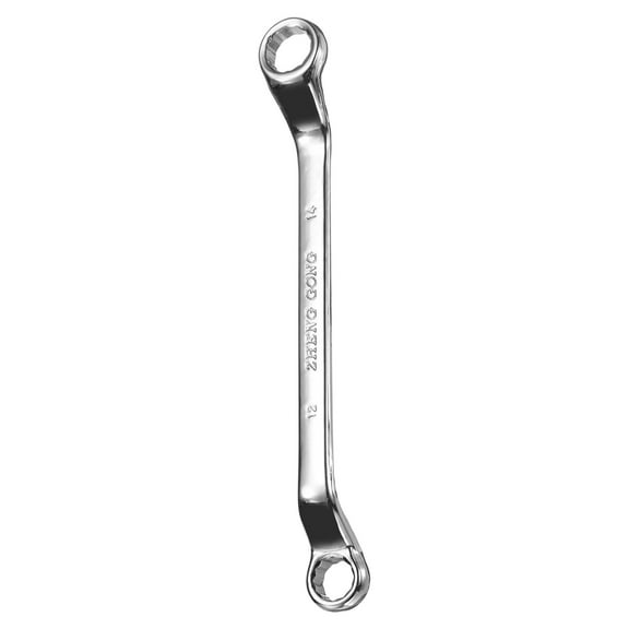 75 Degree Offset Box End Wrench 12mm x 14mm Metric 12 Point Mirror Chrome Plated Alloy Steel Double Box Wrenches Long Industrial Grade Torx Box Wrench Repair Tool