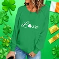 thumbnail image 4 of Uootdi St. Patrick's Day Sweatshirt for Women Crewneck Cute Shamrock Graphic Long Sleeve Shirts for Women Lucky Leaf Irish Shamrock Pullover Shirts Tops Gift, 4 of 5