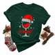 thumbnail image 3 of Gibobby Camiseta Navideña De La Mujer Camiseta de manga corta con cuello redondo y estampado de Navidad para mujer(Verde,CH), 3 of 5