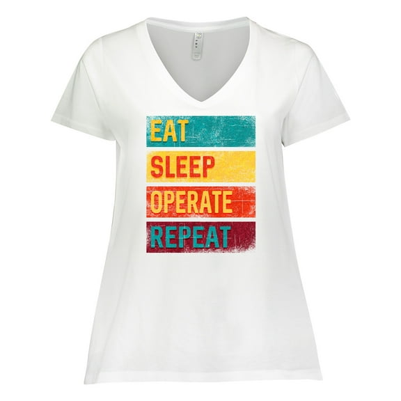 Inktastic Surgeon Surgical Nurse Eat Sleep Operate Repeat Women's Plus Size V-Neck T-Shirt