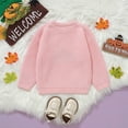 thumbnail image 5 of NOLDARES Halloween Clothes Sweater Toddler Baby Boy Girl Pumpkin Face Sweater Warm Pullover Sweatshirt Knitwear Fall Winter Clothes(Pink,5-6 Years), 5 of 7