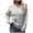 Grey, variant on Sweater for Women Colorful Heart Print Long Sleeve Knitted Crew Neck Commute Fall Knitwear