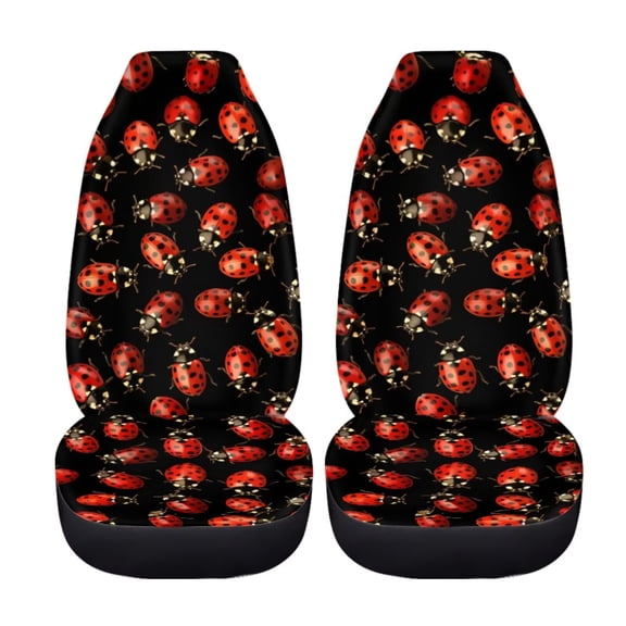 chaqlin Red Ladybird Car Seat Covers for Front Seat 2 Pcs Auto Seat Protector Breathable Bucket Seat Cover Universal Fit Most Sedan,SUV