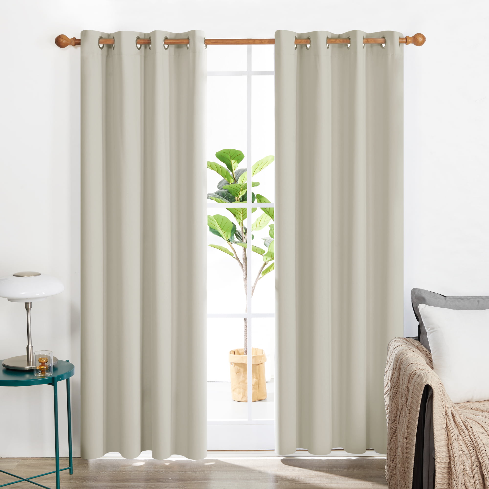 Insulated Cotton Linen Blackout Window Curtains Lace Drape Curtain Bedroom Panel 