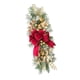 thumbnail image 5 of Corona de lágrima, corona artificial, botín floral artificial, decorativa, decoración de pared, corona de puerta delantera con lazo para habitación de Oro rojo, 5 of 9