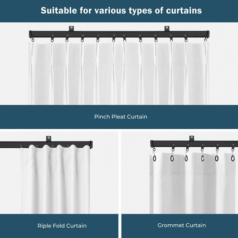 Single Track Ceiling Curtain Track, Wall Mounted Heavy-Duty