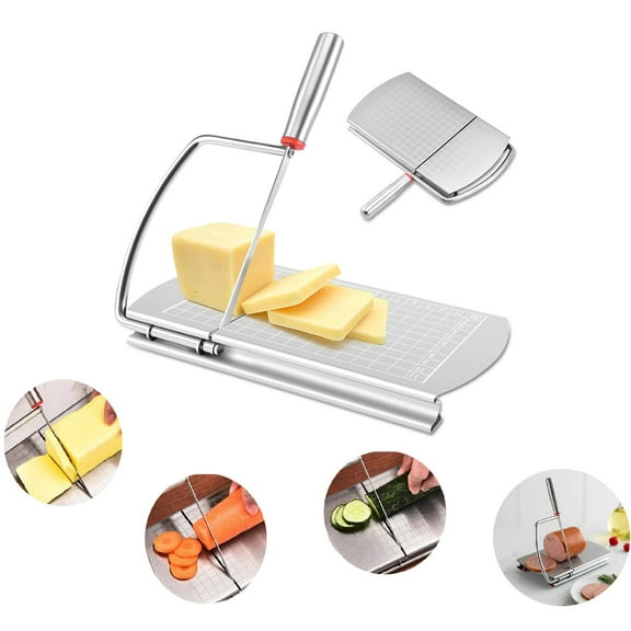 Eurhowing Stainless Steel Cheese Slicer with Scale, Cheese Cutter for Block Cheese, Rust-Resistant Kitchen Cheese Slicer Tool