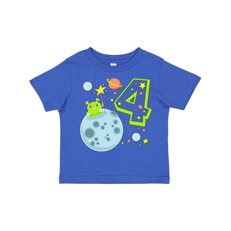 

Inktastic Cute Fourth Birthday Alien in Outer Space Gift Toddler Boy or Toddler Girl T-Shirt