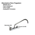 thumbnail image 2 of Llave Mezcladora Agua Fregadero O Tarja De Cocina Idrop  Cromado Cuerpo Plastico Cuello Acero, 2 of 3