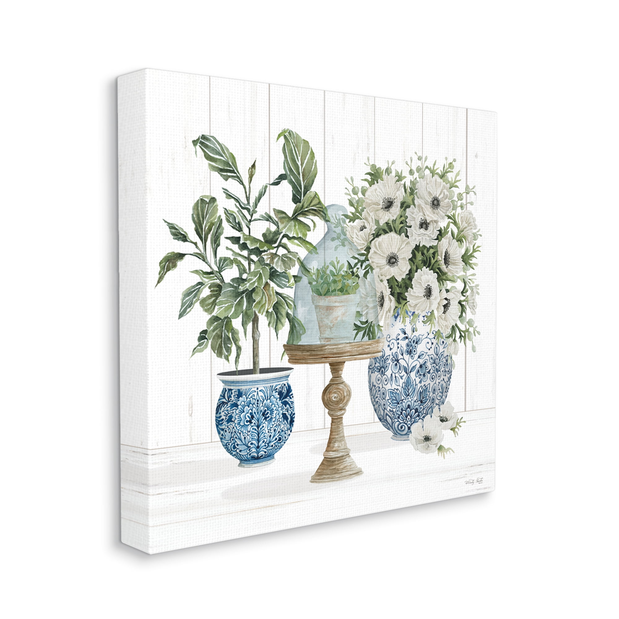 Stupell Farmhouse Blooms Anemone Flowers Botanical & Floral Painting Gallery Wrapped Canvas Print Wall Art