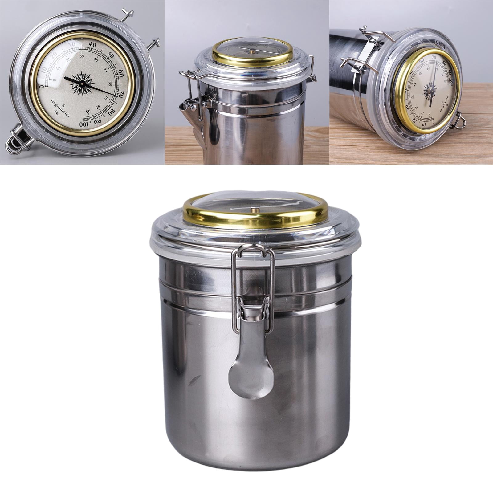 Stainless Steel Jar with Hygrometer Humidifier Accessories Digital Pipe Case for