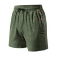 thumbnail image 2 of WREESH Men's Athletic Shorts Fashion Casual Camouflage Elastic Waist Drawstring Casual Fitness Sports Shorts Olive Green, 2 of 5