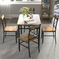 thumbnail image 5 of Aukfa Dining Table Set for 4, Wood Kitchen Table with Dinning Chair for Small Space, Brown, 5 of 7