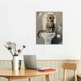 thumbnail image 3 of PIKWEEK Funny Cat Bathroom Wall Art Cute Cat In Toilet Pictures Wall Decor Canvas Prints Modern Screaming Animal Painting Artwork for Bath Lavatory Washroom Restroom Living Room 12*16in/16*20in, 3 of 5