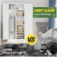 thumbnail image 4 of SOLAURA 2-Door Metal Freestanding Wardrobe Cabinet,71" H x 32" W x 16" D,White, 4 of 7