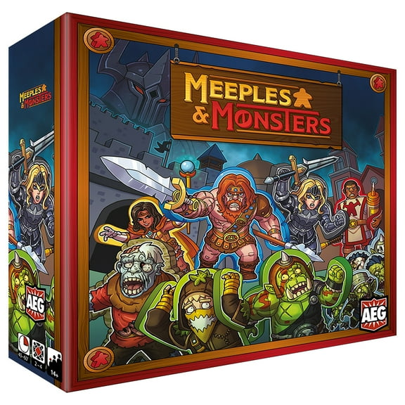 AEG: Meeples & Monsters - Fantasy Strategy Boardgame, Alderac Entertainment Group, Ages 14 , 2-4 Players, 45-60 Min