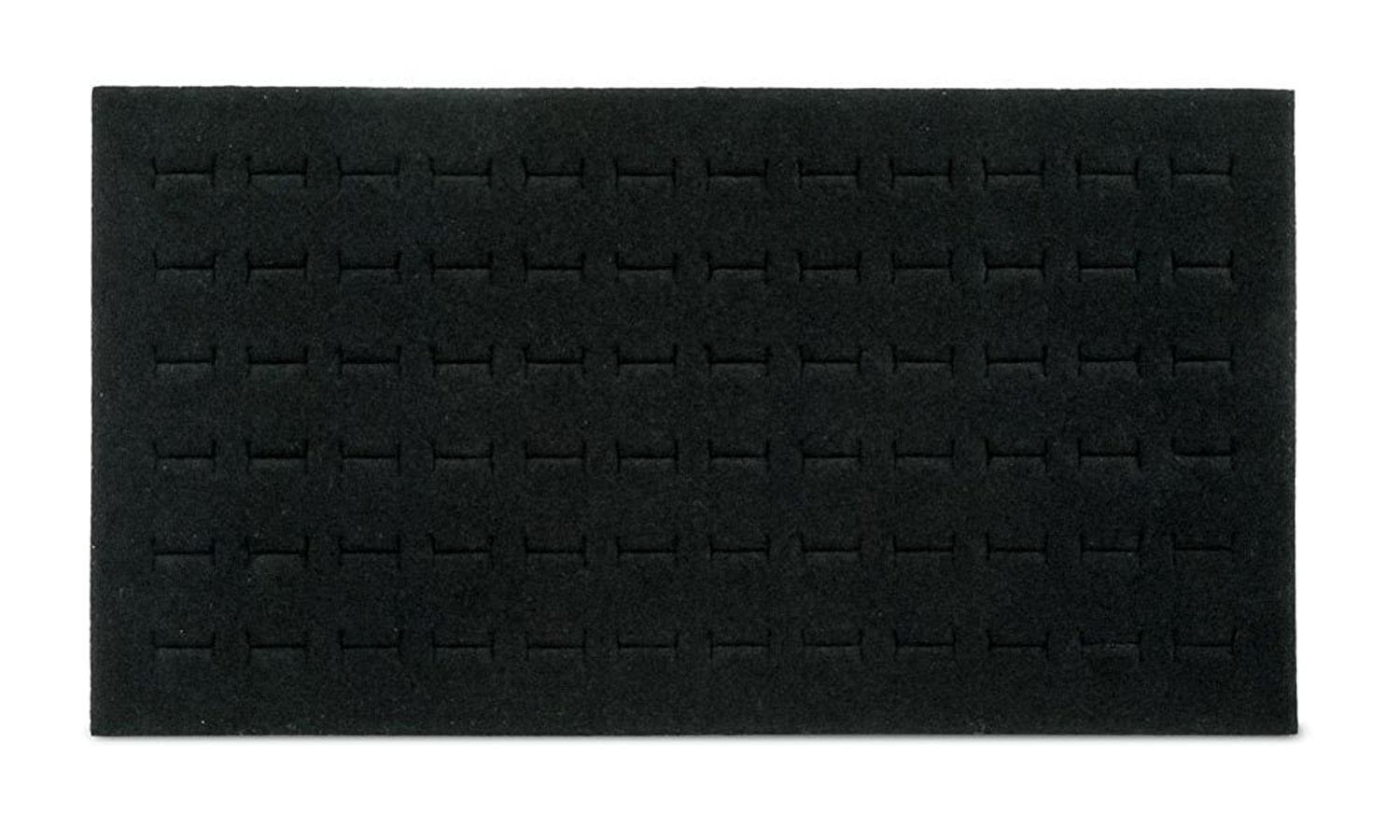 LARGE BLACK SLOTTED RING PAD IN TRAY BOX display plush felt cushion for jewelry 
