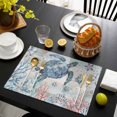 thumbnail image 3 of Coastal Turtle Placemats Set of 6, Rustic Nautical Starfish Conch Coral Wood Placemats for Dining Table, Place Mats for Kitchen Tabletop, Waterproof Wipeable Dining Table Mats Set, 3 of 9