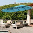 thumbnail image 3 of Costway 15FT Patio Double-Sided Umbrella Crank Outdoor Garden Market Sun Shade Turquoise, 3 of 9