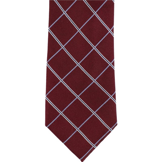 Club Room Cravate Auto-Nouée à Carreaux Fins pour Hommes, Rouge, Taille Unique
