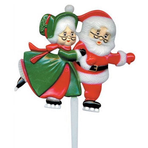 Skating Mr & Mrs Santa 4.5 Cake/Cupcake Decoration Topper