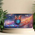 thumbnail image 6 of 1 Pcs 2D Flat License Plate Covers & Frames, Butterfly on a Feather For Decorative Front, Waterproof For Decoration Aluminum License Plate Covers & Frames Cover For Men Women, 12" X 6", 6 of 7