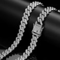 thumbnail image 2 of FEEL STYLE Cuban Link Chain Silver Bling Miami Cuban Necklace Diamond Chain for Men Women Iced-Out Hip Hop Jewelry, 2 of 7