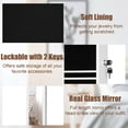 Mirror Jewelry Cabinet, Wall or Door Mounted Armoire Jewelry Storage with Built-in Lights, Hanging LED Storage Organizer, Black